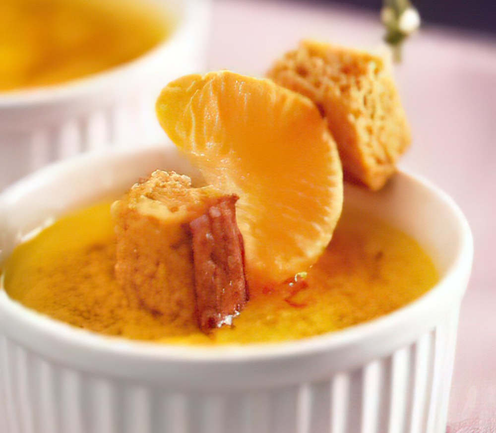 Recette de la crème brûlée à l'orange et au pain d'épices