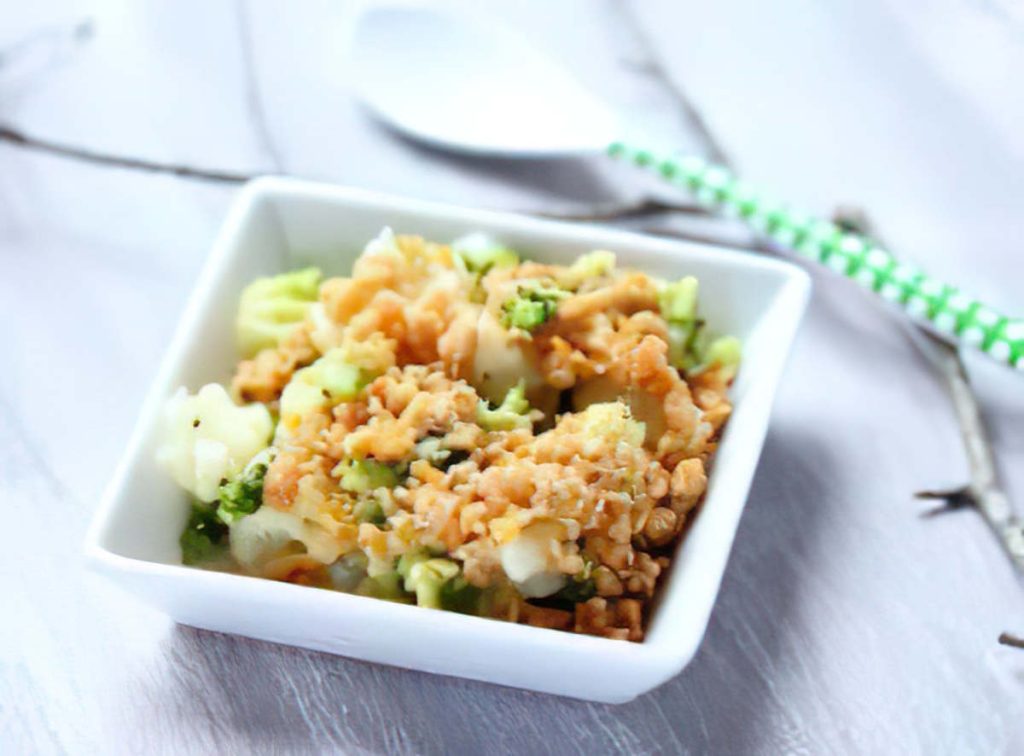 Recette du Crumble au chou mimolette et avoine